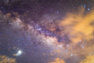 Milky way galaxy with stars and space dust in the universe.