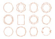 © Ayseliani - Gold geometric frame set vector.  Golden  circle frames vector set.