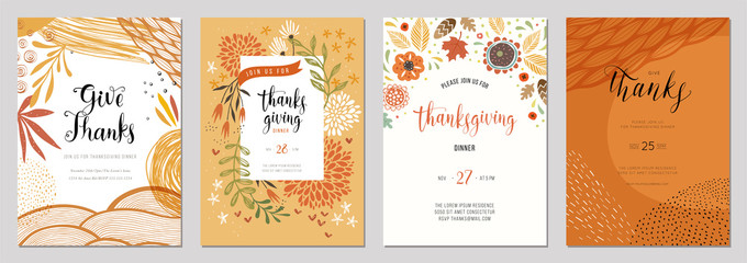 Wall Mural - trendy abstract thanksgiving templates. good for invitation, card, flyer, cover, banner, placard and