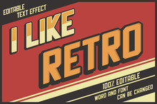 I Like Retro Editable Text Style Effect Premium Vector