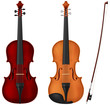 Classic violin in two color schemes. Vector illustration.