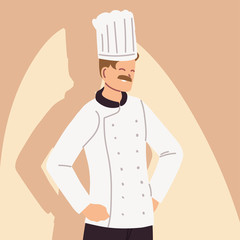 Poster - portrait of male chef in working uniform