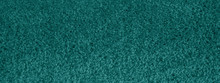 Top View Of Colorful Dark Green Turquoise Deep Pile Carpet / Rug Texture Background Banner