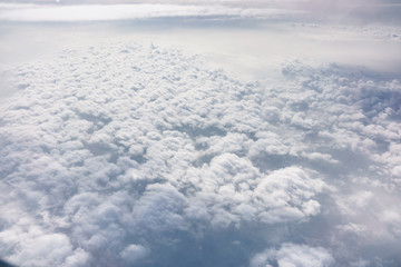 Canvas Print - View from above the clouds. A blanket of clouds.