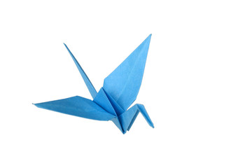 Wall Mural - A blue paper crane