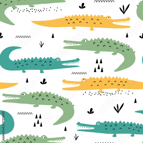 Dekoracja na wymiar  ilustracja-wektorowa-ladny-wzor-krokodyla-dla-projektu-t-shirt-z