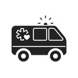 © Анжела Алікіна - Urgent care black glyph icon. First aid. Outline pictogram for web page, mobile app, promo.