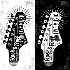 Wall Mural - rock & roll theme vector graphic, for t-shirt prints and other uses.