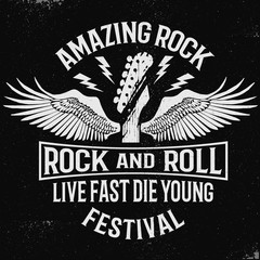 Wall Mural - Rock & Roll theme vector graphic, for t-shirt prints and other uses.