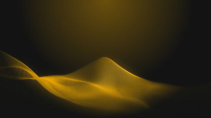Wall Mural - dot gold wave light screen gradient texture background. abstract technology big data digital backgro