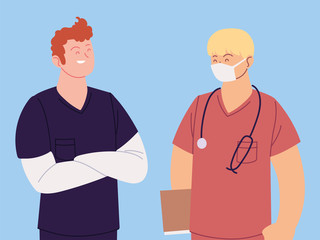 Wall Mural - portrait of healthcare workers, doctors and nurses