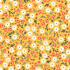 Cute hand drawn floral ditsy seamless pattern, lovely flower background, great for textiles, banners, wallpaper - vector design