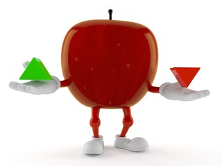 Apple character with up and down arrow