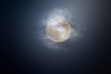 cloudy full moon sky