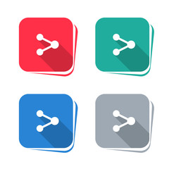 Wall Mural - Share icon on square button