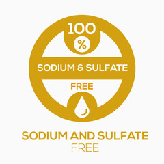 Poster - (Sodium and sulfate free) label sign, vector illustration.