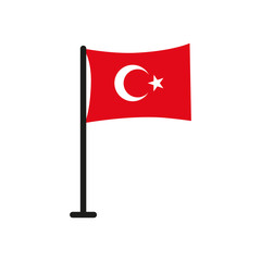 Poster - turkey flag icon, flat style