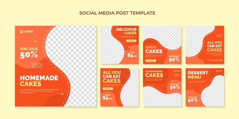 Homemade cakes social media post template for cake shop