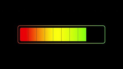 Wall Mural - charging bar animation, in blocks of red, yellow and green. flashing green when complete.