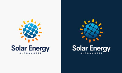 Wall Mural - solar energy logo designs vector, sun power logo