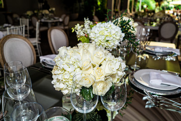 Wall Mural - Elegant Mexican wedding with flowers like roses and candles