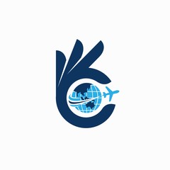 travel logo image with okay concept