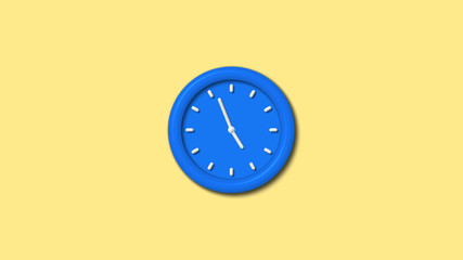 12 hours counting down 3d wall clock icon on yellow light background,Clock icon