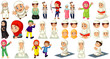 © GraphicsRF - Set of different muslim people cartoon character isolated on white background