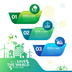 Ecology. Green cities help the world with eco-friendly concept ideas. info graphic vector illustration