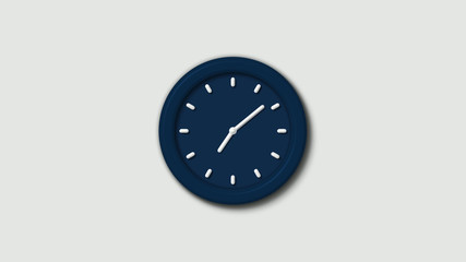 Amazing aqua dark counting down clock icon on white background,12 hours clock icon