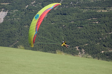 paragliding in flight