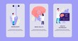 Mobile interfaces set for neurology clinics services flat vector illustration.