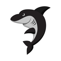 black shark mascot logo design 