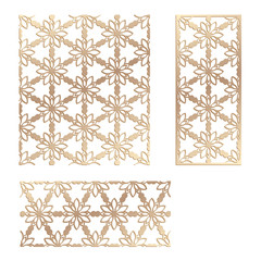 Wall Mural - Decal. Laser cutting panel. Fence. Veneer vector. Plywood laser cutting floral design. Room divider. Seamless pattern. Stencil lattice ornament for laser cutting. Home screen.