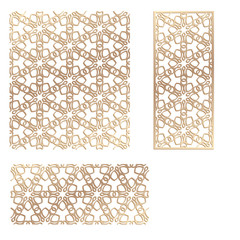 Wall Mural - Decal. Laser cutting panel. Fence. Veneer vector. Plywood laser cutting floral design. Room divider. Seamless pattern. Stencil lattice ornament for laser cutting. Home screen.