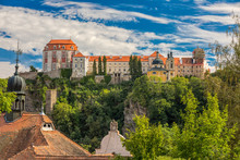 castle Vranov nad Dyji, Southern Moravia, View of the castle situated on rock. Czech Republic