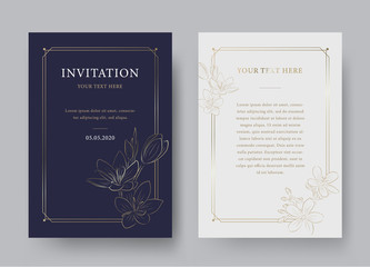 Wall Mural - vintage floral luxury vector invitation card template