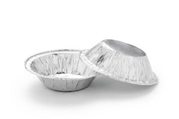 Canvas Print - Aluminum foil baking cup isolated on the white background