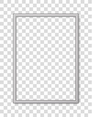 Wall Mural - 3d frame. picture frame isolated on background. silver realistic modern border rectangular with shad