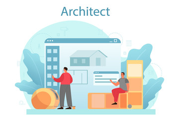 Wall Mural - architecture concept. idea of building project and construction