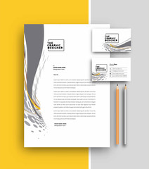 Wall Mural - Business letterhead with business card templates design, Vector illustration.