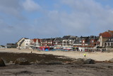 Fototapeta Miasto - La plage de Larmor-Plage le long de l'océan atlantique, ville de Larmor-Plage, département du Morbihan, région Bretagne, France
