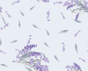 Floral lavender retro vintage background, vector illustration