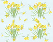 Floral narcissus retro vintage background, vector illustration