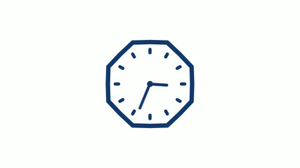 Amazing 12 hours counting down clock icon on white background,Clock icon