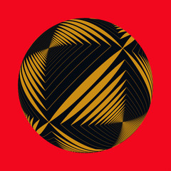 multidimentional sphere gold red