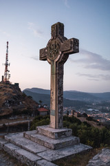 Sticker - Statue of a stone cross on the hill