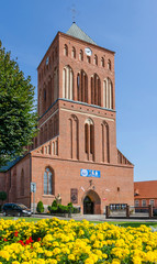 Wall Mural - Gothic church of Our Lady of Perpetual Help from the 14th century in Swidwin, Poland