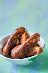 Canvas Print - chinese red braised pork leg