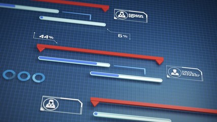 project manager software, futuristic interface, gantt chart (3d render)